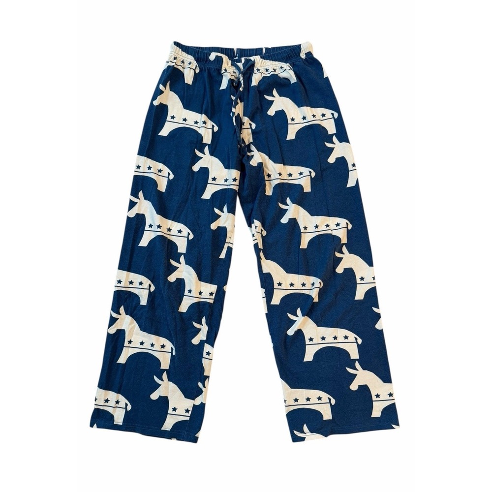 CafePress Democrat Donkey Political Pajama Pants‎ Mens Size Large Unisex Lounge